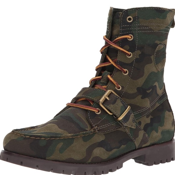 Polo Ralph Lauren Other - Polo by Ralph Lauren Green Camo Ranger Lace Up Combat Boots